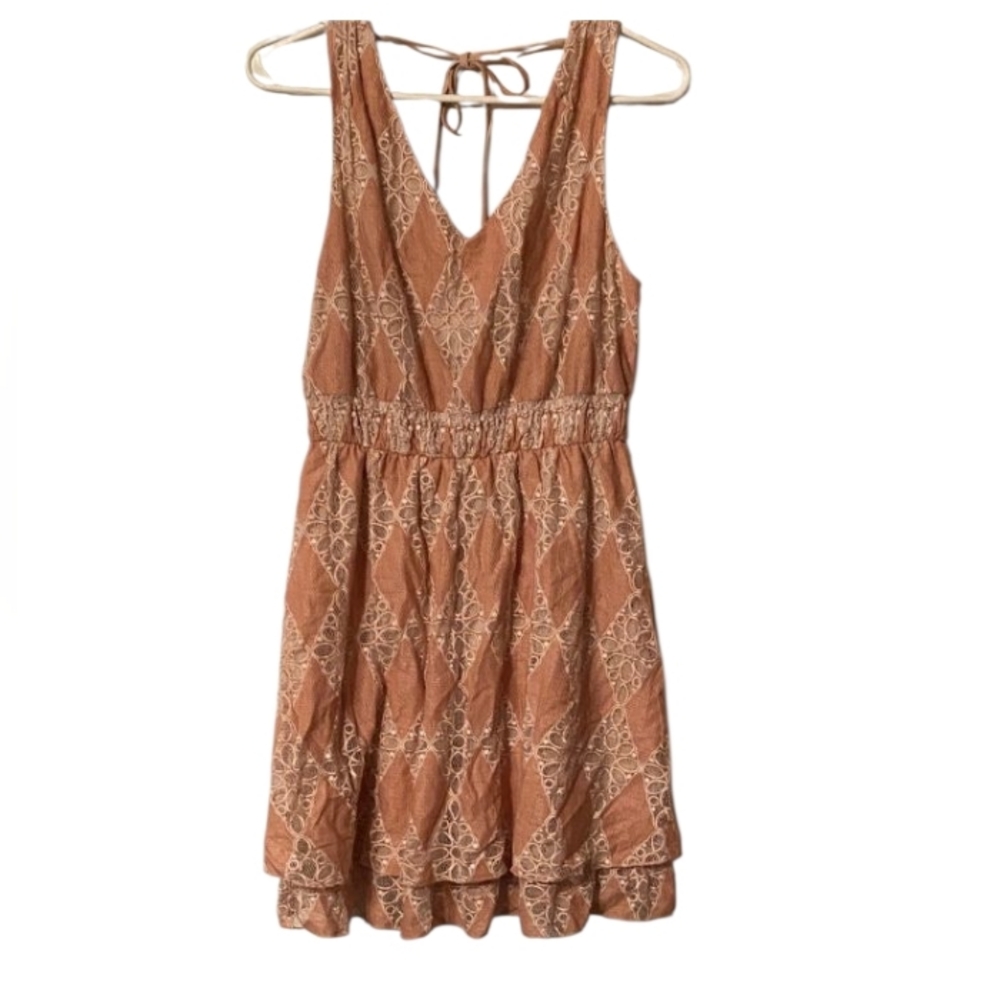 American Rag Peach Lace Backless Dress